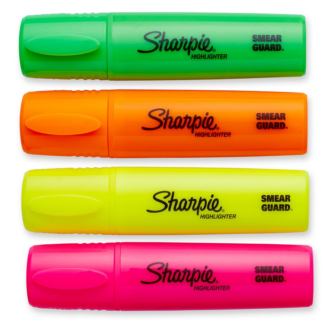 Zakreślacze Sharpie Fluo XL 4 kolory